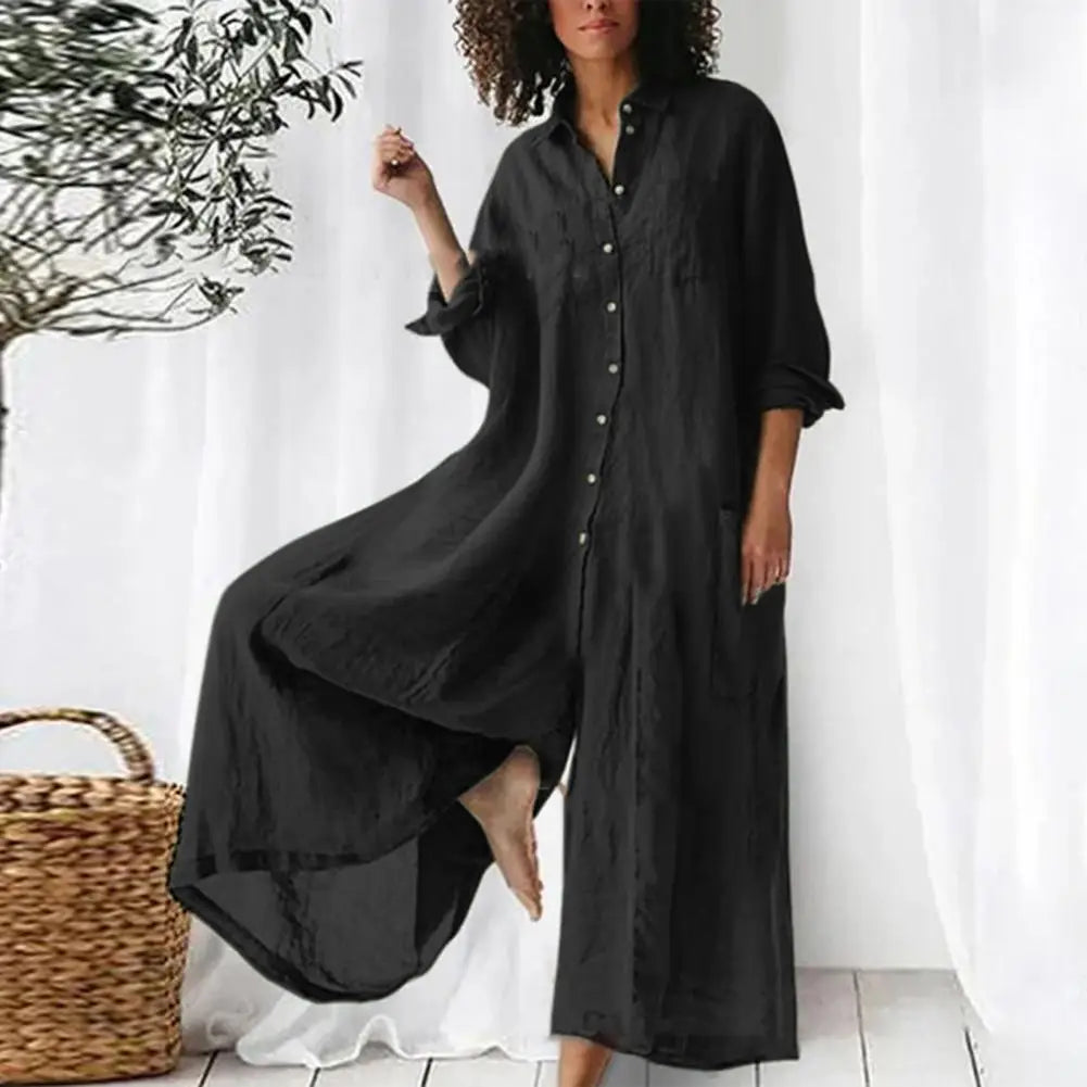 Eve's Oversize loose Linen-Cotton Casual Jumpsuit/Romper