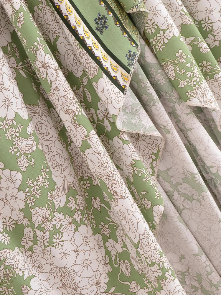 Mila's Floral, Backless, Beach, Party, Boho, Holiday, High-Low, Maxi Dress