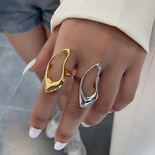 Zoe's Modern Design Brass Adjustable Rings