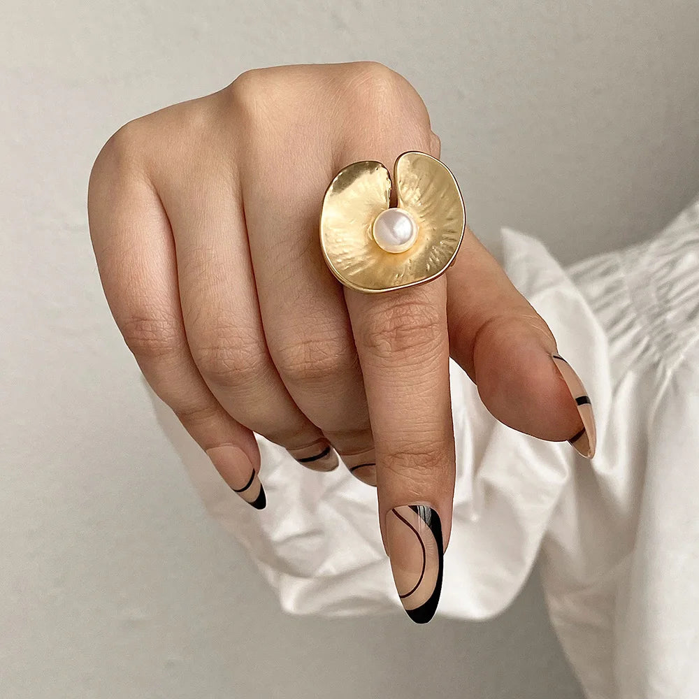 Vivian's Adjustable Irregular Geometric Matte Chunky Rings