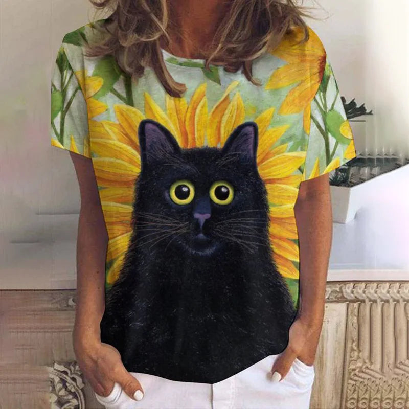 Maria's cat printed T-shirt