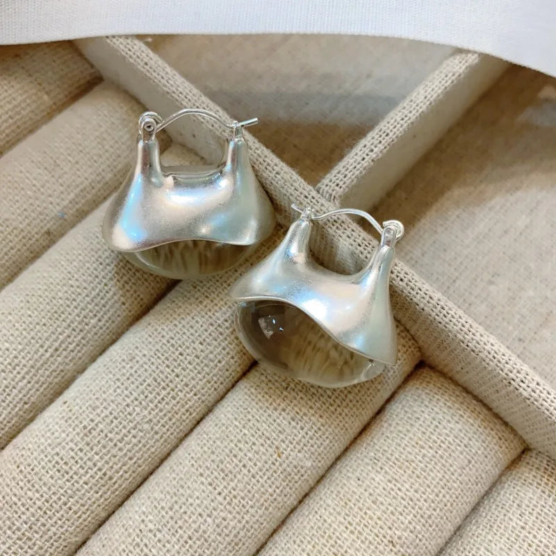 Jessy's Trendy, Stylish, Vintage, Golden/Silver, Resin, Drop, Hooped Earrings