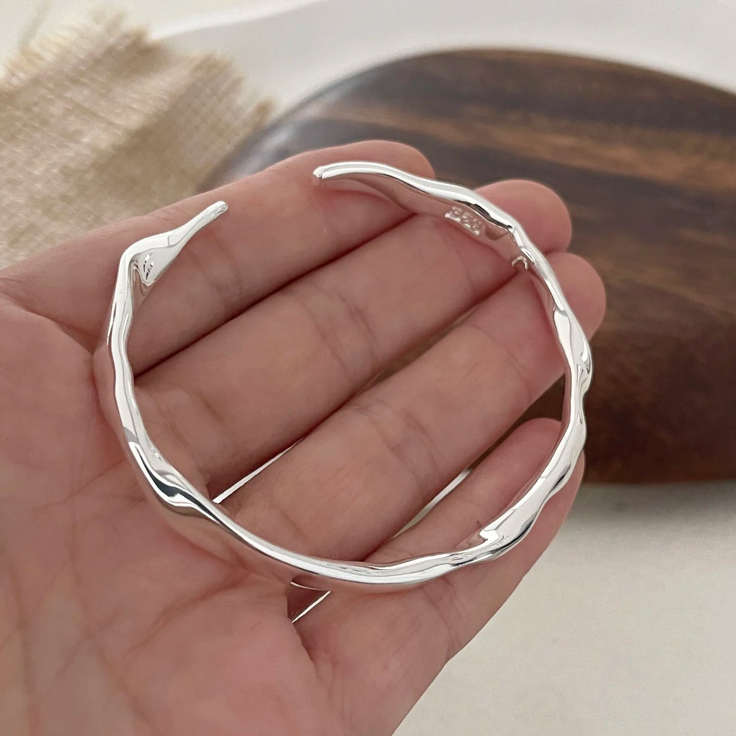 Maria's Solid, 925 Sterling Silver, Vintage, Handmade, Trendy, Minimalist, Stylish Bracelet