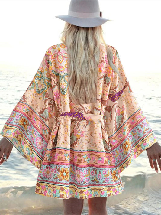 Gigi's midi boho laced-up kimono