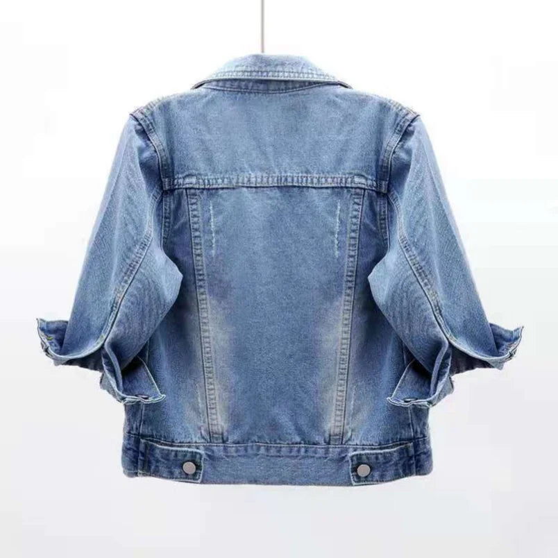 Maria's Colored Denim Casual Jacket