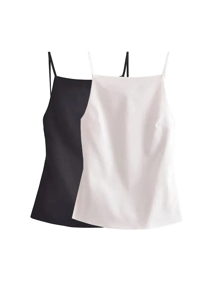 Nancy's Chic Strap Backless Tank-Top