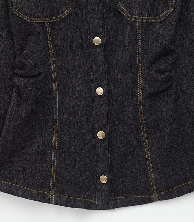 Jackie's Vintage, Trendy, Stylish, Single Breasted, Wide Legs, Casual, Denim Outfits