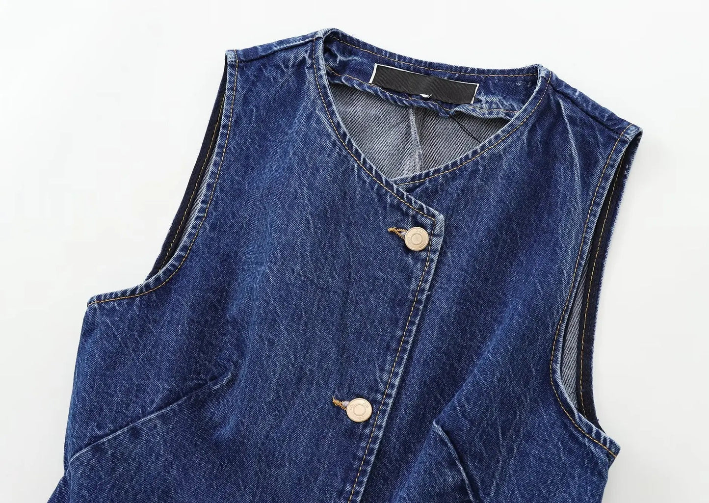Elsa's Casual, Trendy, Stylish, Waistline, Cotton, Denim, Jeans Vest