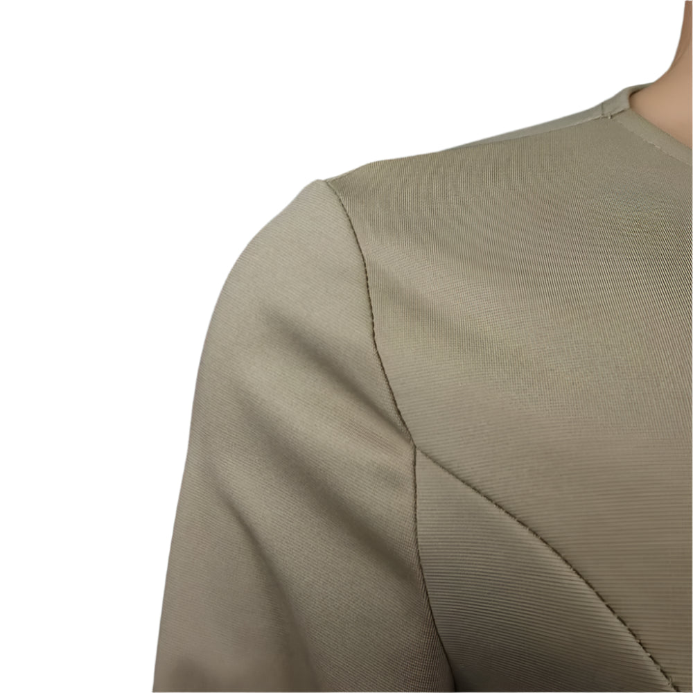 Yousra's Professional, Skew Neck, Sheath Profile, Sleeves, office Style, Midi Dress