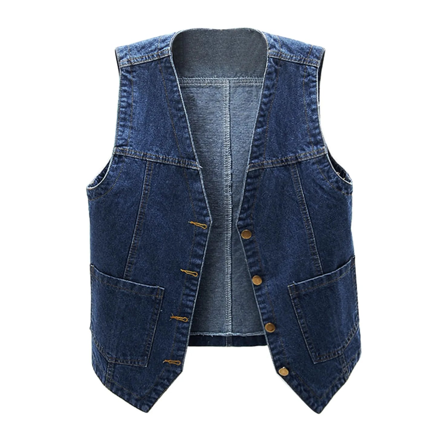 Tara's Casual, Trendy, Stylish, Waistline, Cotton, Denim, Pockets, Jeans Vest