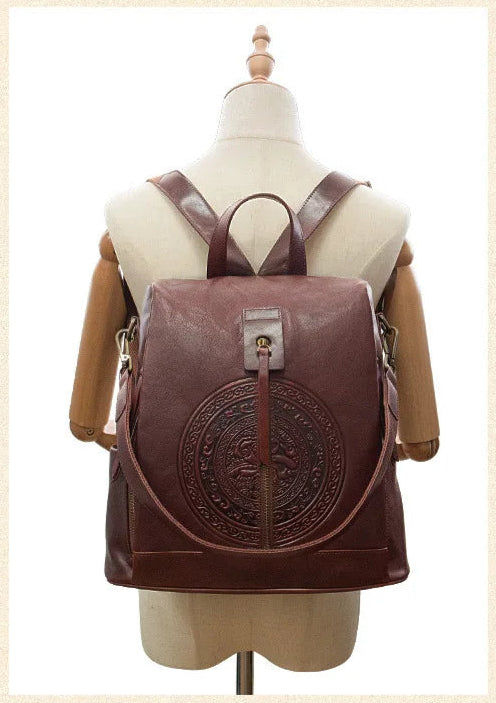 Nadine's Retro, Vintage, Genuine Leather, Trendy, Stylish, Handmade, Backpack Bag
