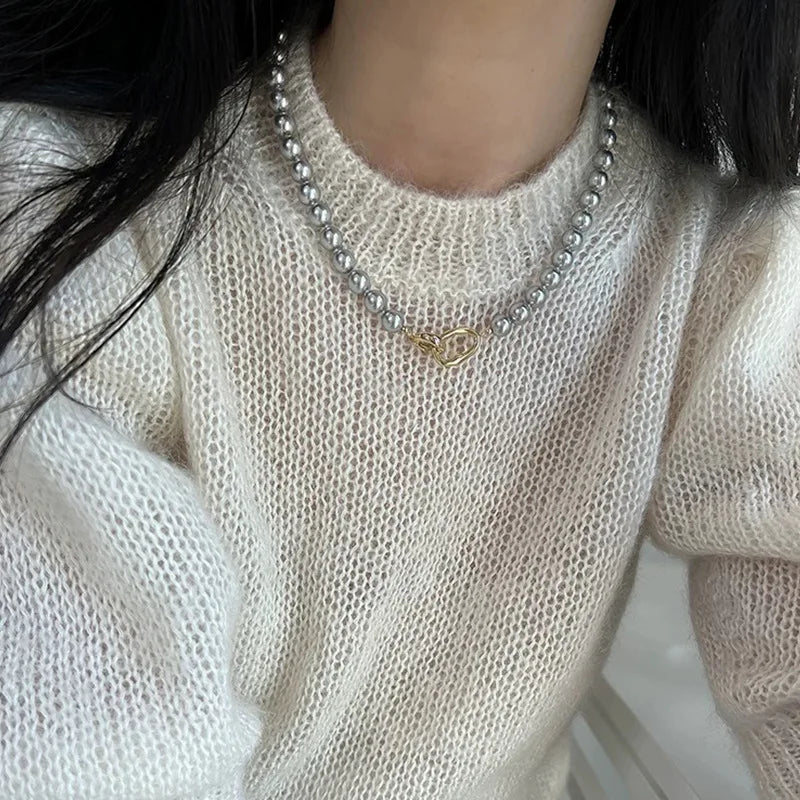 Ivanka's Pearl, Simulated, Trendy, Stylish, Vintage, Lariat, Temperament, Bead Necklace