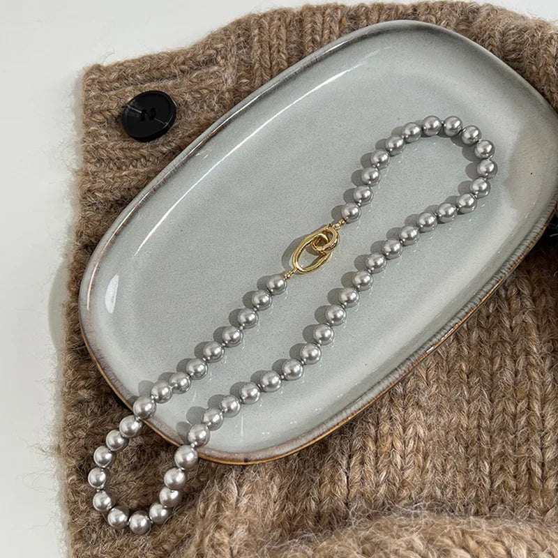 Ivanka's Pearl, Simulated, Trendy, Stylish, Vintage, Lariat, Temperament, Bead Necklace