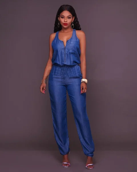 Brenda's Elegant Denim Jumpsuit