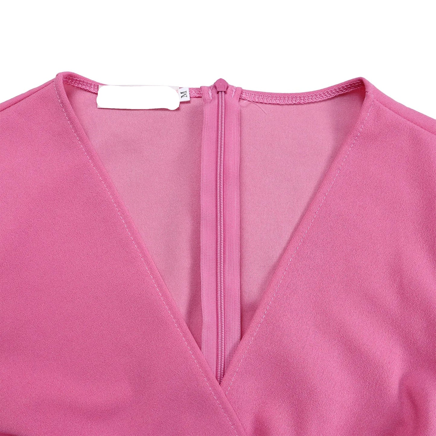 Liz's Plus size, stylish, trendy, Pleated, Temperament, V-Neck, Midi, Office Dress