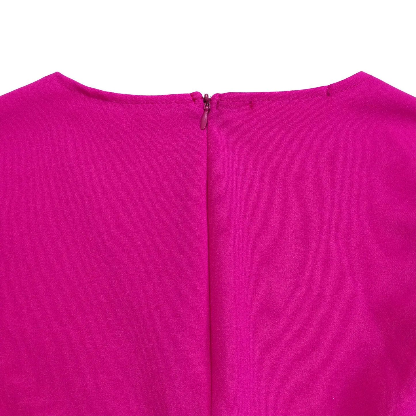 Liz's Plus size, stylish, trendy, Pleated, Temperament, V-Neck, Midi, Office Dress