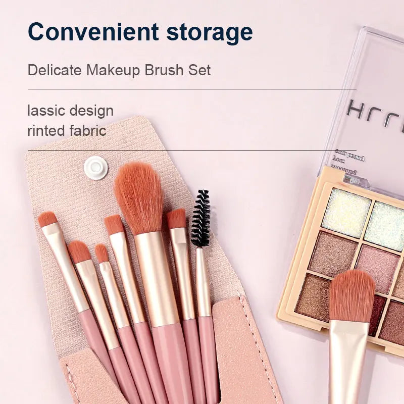 Nelly's Makeup brush set in case- 8Pcs