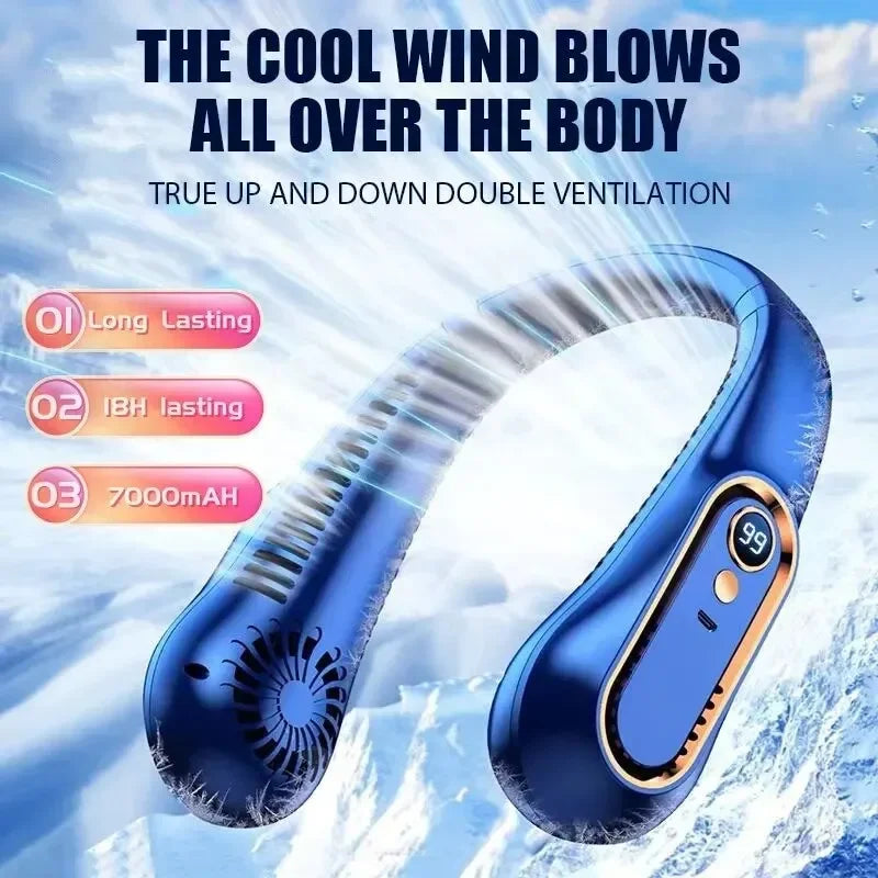 Neck Mini Fan- with rechargeable Li battery - 2000 mAh