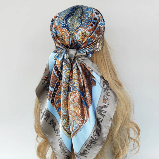 Maria's Boho silky satin headband scarf