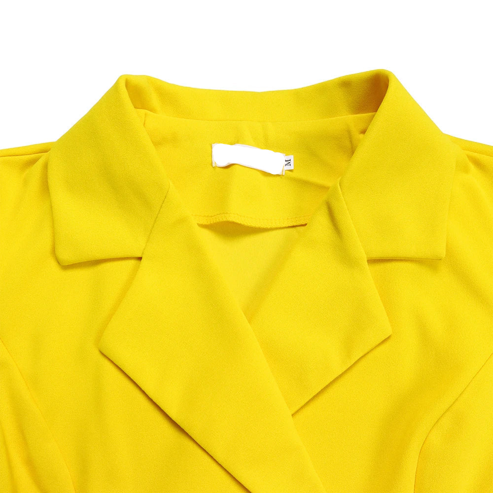 Stacey's Trendy, Stylish, Vintage, Pleated, On Knee, 3/r Sleeves, Solid Color, Office Dress