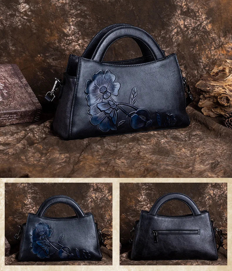 Nelly's Retro, Vintage, Genuine Leather, Trendy, Stylish, Handmade, Shoulder Bag