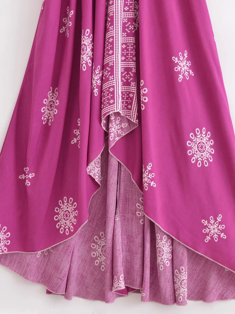 Mila's Floral, Backless, Beach, Party, Boho, Holiday, High-Low, Maxi Dress