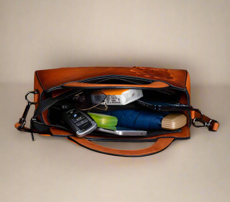 Nelly's Retro, Vintage, Genuine Leather, Trendy, Stylish, Handmade, Shoulder Bag