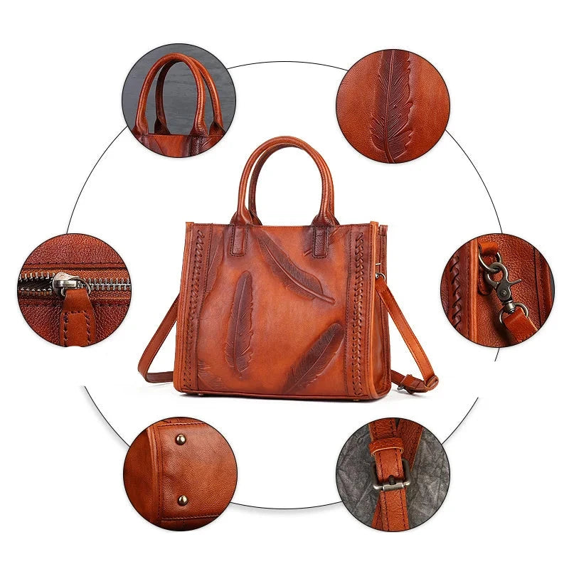 Nora's Retro, Vintage, Genuine Leather, Trendy, Stylish, Shoulder Bag