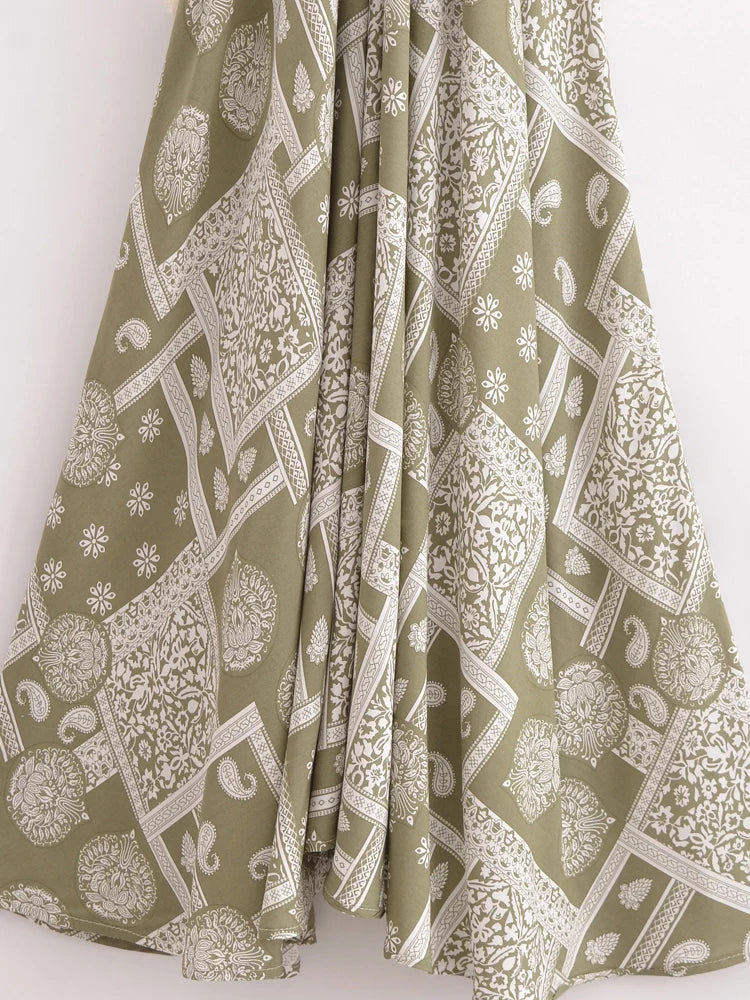 Alice's Vintage, Floral, Print, Batwing sleeves, stylish, Trendy, Boho, Maxi Bohemian Dress