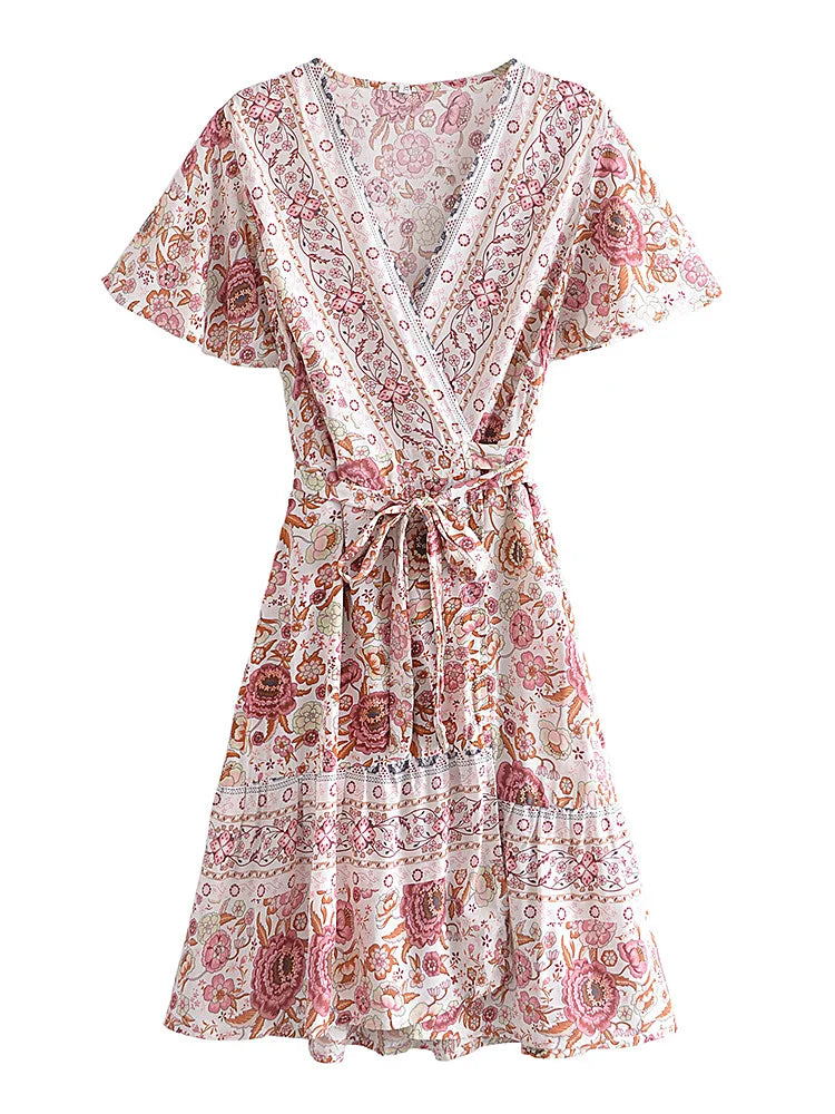 Floral patterned dress on a white background