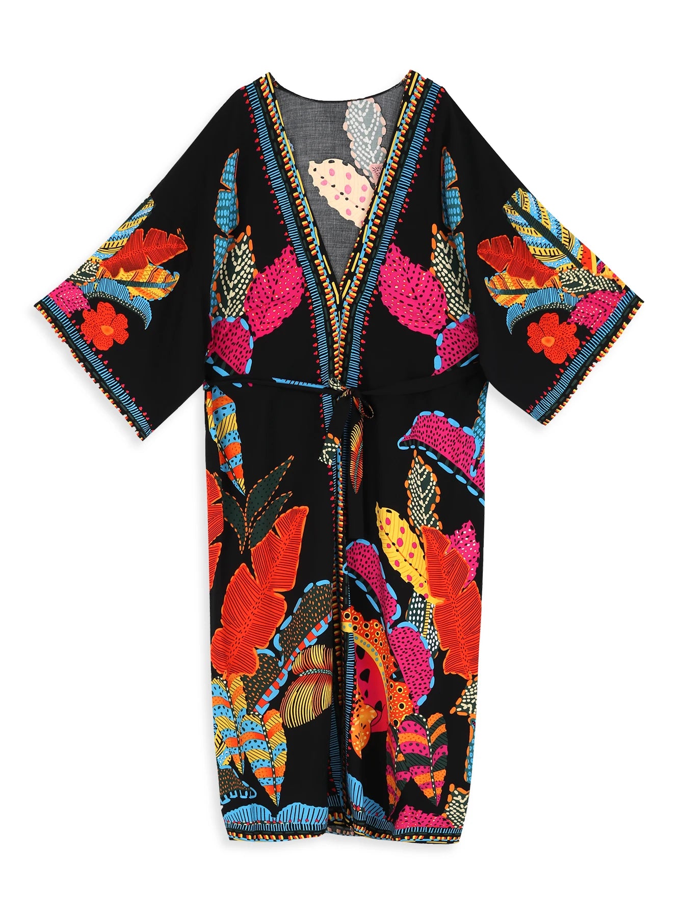 Hazel's printed beach coverup  kimono-one size