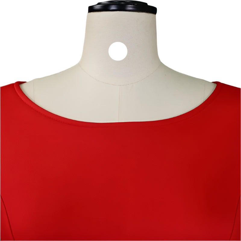 Deborah's Stylish, Formal, Trendy, A-Line, Classy, Sleeves, Belted, Midi, Office Dress