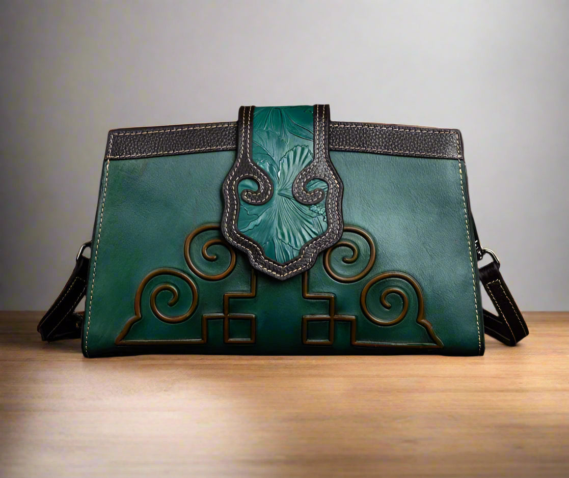 Lydia's Retro, Vintage, Genuine Leather, Trendy, Stylish, Handmade, Crossbody, Shoulder Bag