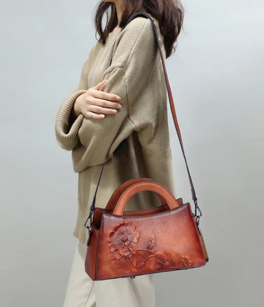 Nelly's Retro, Vintage, Genuine Leather, Trendy, Stylish, Handmade, Shoulder Bag