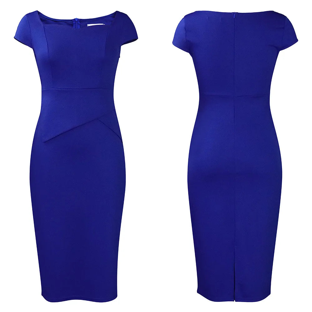 Lillian's Slim Fit, Plus size, Trendy, Fashionable, Office Style, Cap Sleeves, Pencil Dress