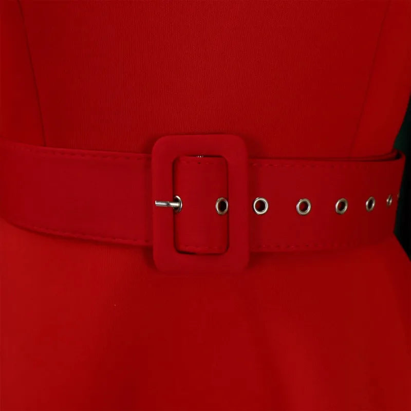 Deborah's Stylish, Formal, Trendy, A-Line, Classy, Sleeves, Belted, Midi, Office Dress