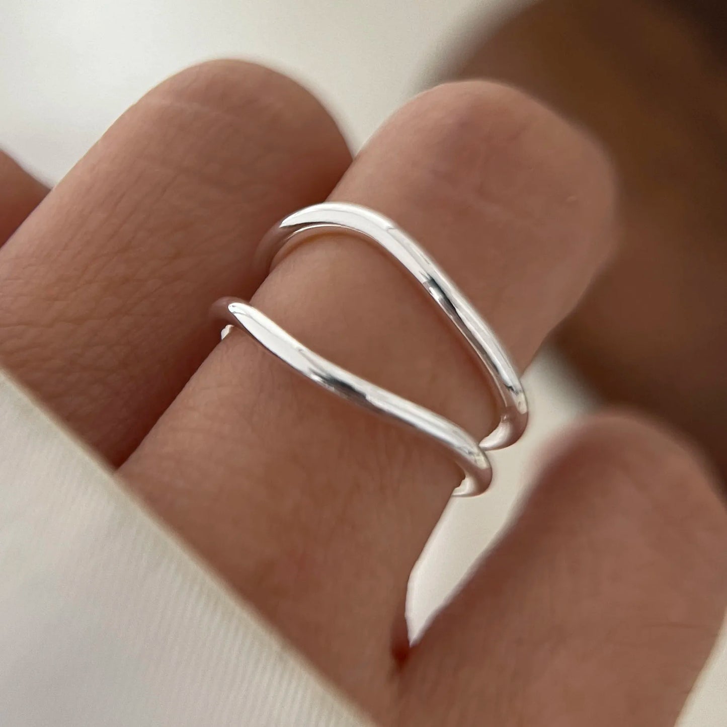 Miral's 925 Sterling Silver, Minimalist Handmade, Wide, Adjustable Ring