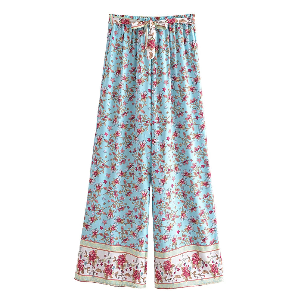 Noha's Boho, Vintage, Printed, Strap, Crop-Top, Multicolor, Stylish, Trendy, Outfit, Bohemian Sets.