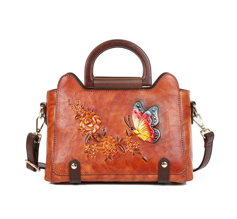 Huda's Retro, Vintage, Genuine Leather, Trendy, Stylish, Handmade, Shoulder Bag