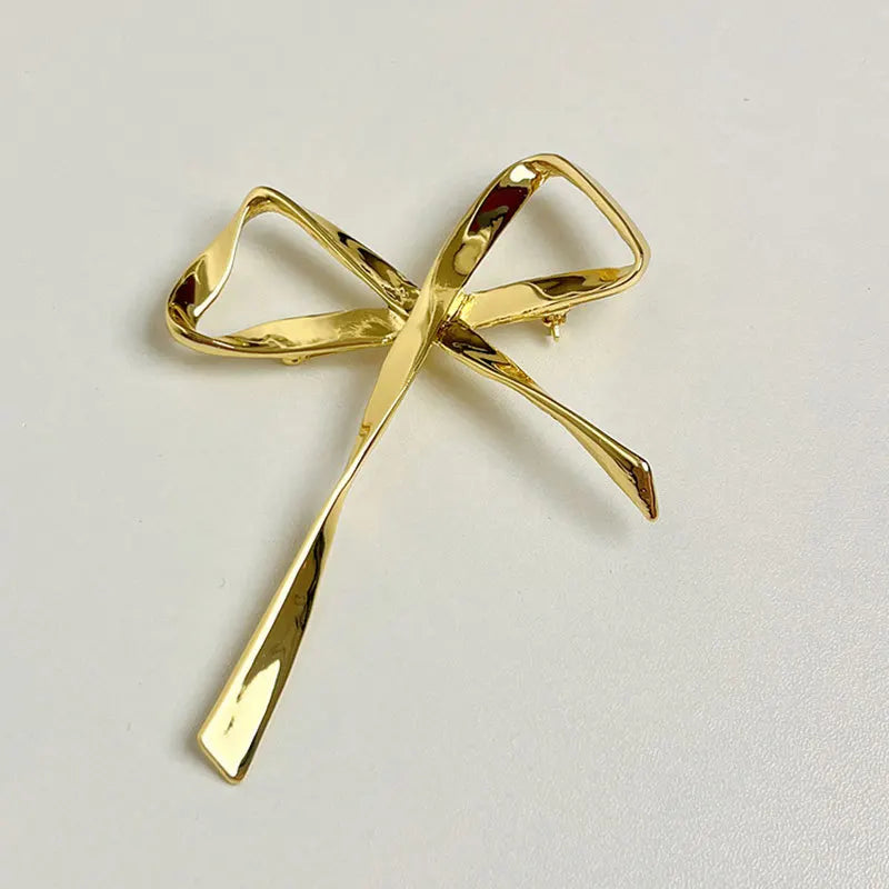 Sou's Metal Bowknot Brooches- Silver/Gold