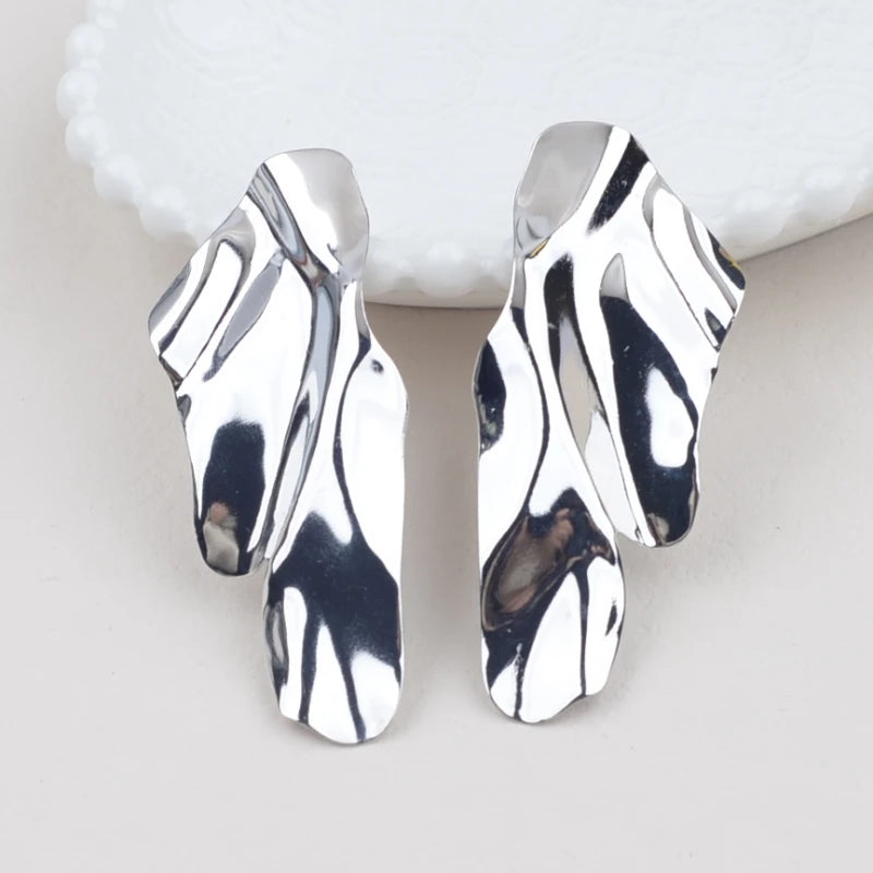 Maria's Rock style, Stud, golden, silver, alloy Earrings