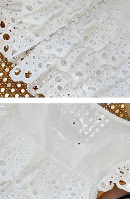 Monica's Summer, French, Hollow out, White, Stylish, Boho, Trendy, Midi Skirt, Outfit Set