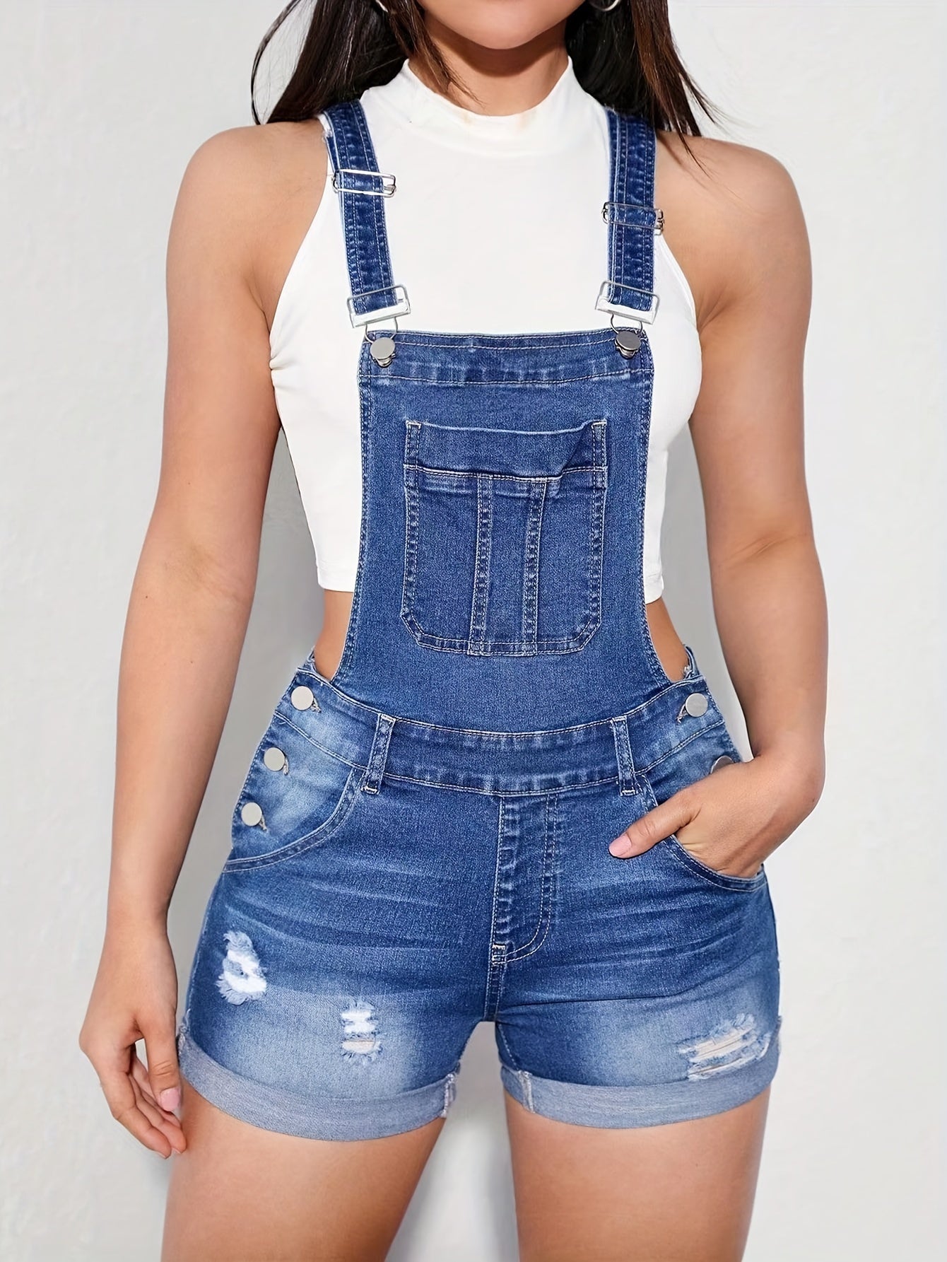 Vivian's Mini short Denim Jumpsuit